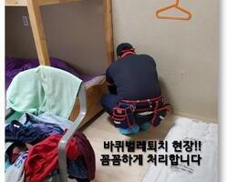  기숙사 바퀴벌레 퇴치 현장 