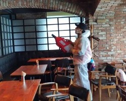 코로나 바이러스 살균소독 현장